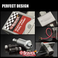 Universal Inline Electric Fuel Pump 2.5-4 PSI (EP12S) 12V - Bravex