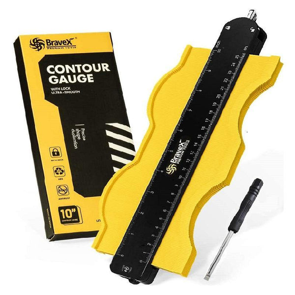 Contour Gauge -10” Profile Tool Gauge Duplicator With Metal Lock - Bravex
