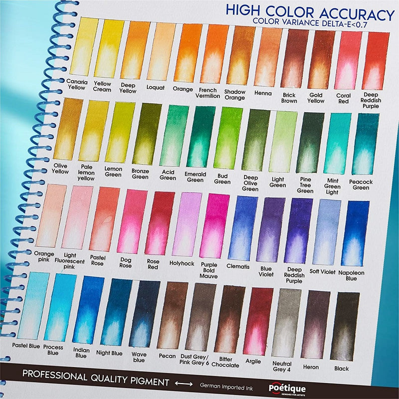Refillable Watercolor Brush Pens - Set of 48