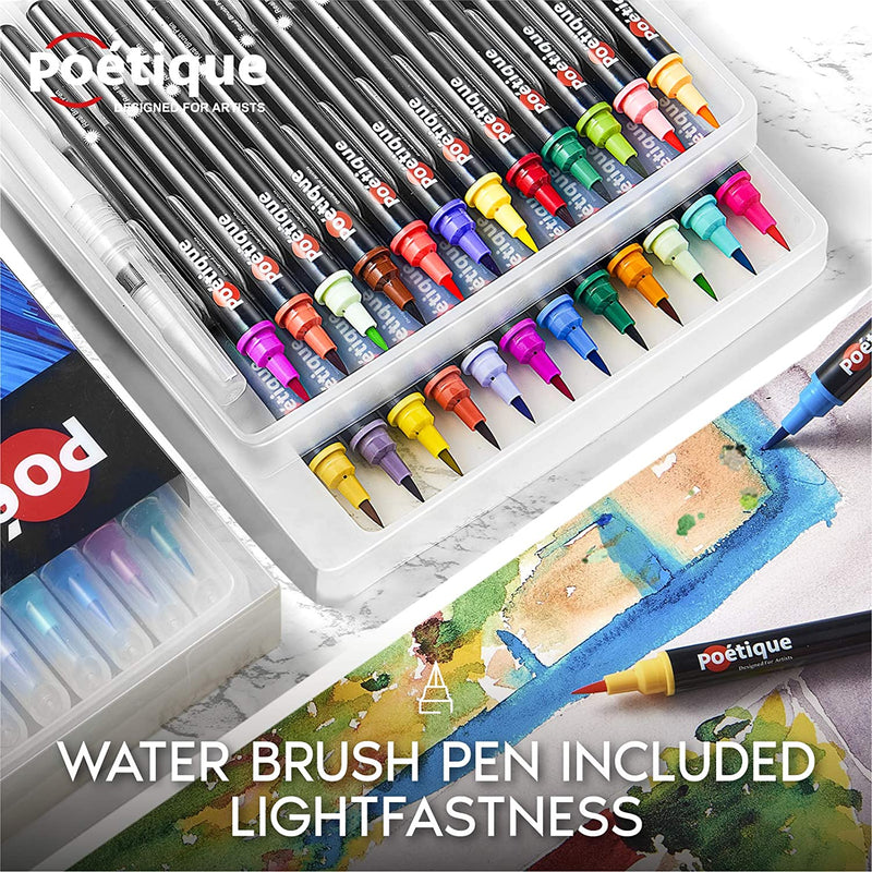 Refillable Watercolor Brush Pens - Set of 48