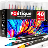 Refillable Watercolor Brush Pens - Set of 48
