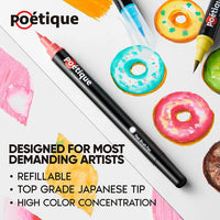 Refillable Watercolor Brush Pens - Set of 24